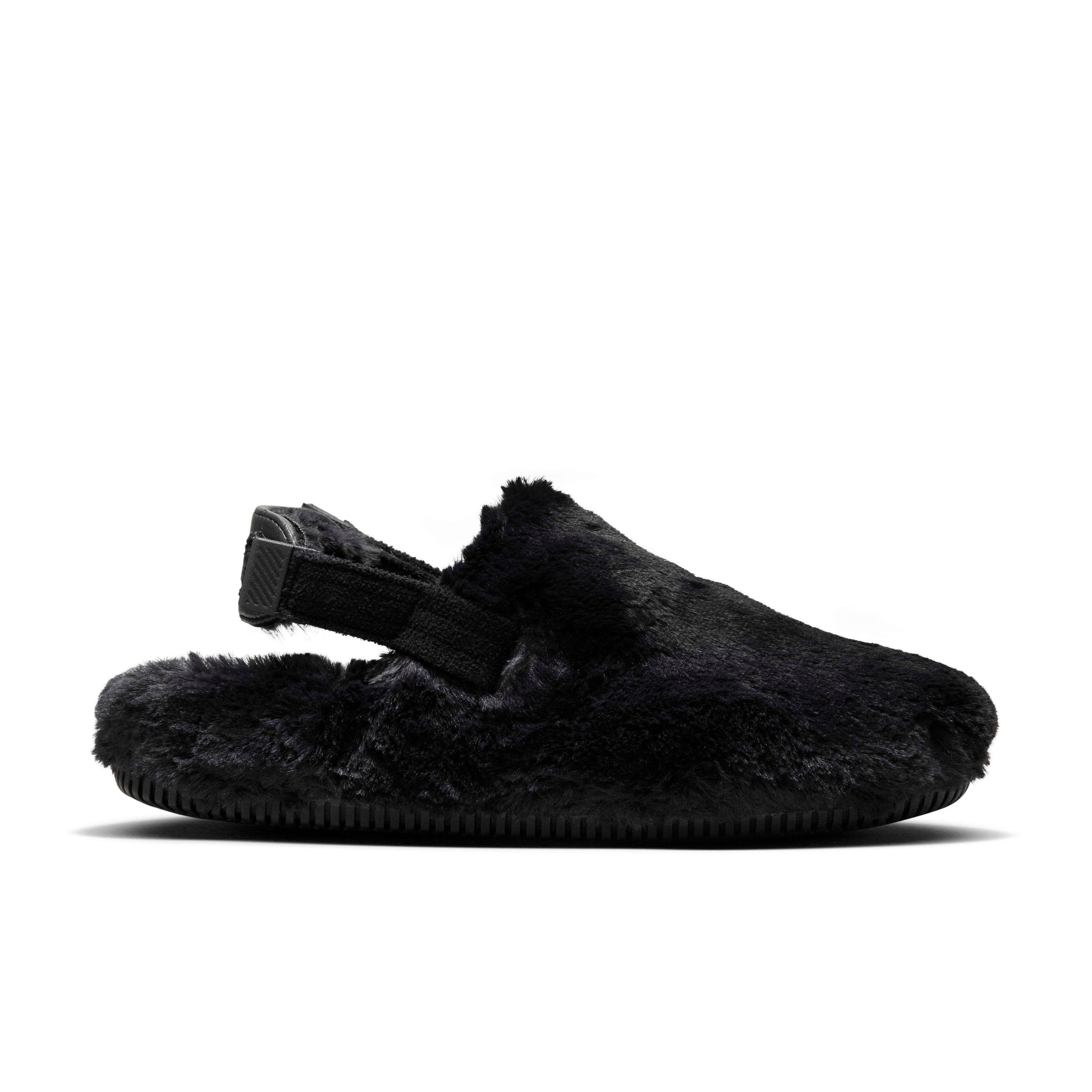 Nike Calm Fuzzy Fur Women's Mule - Black | Hibbett